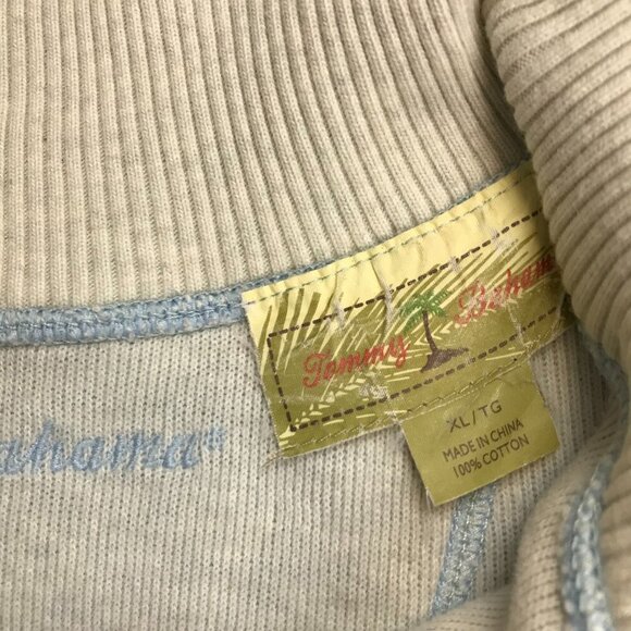 Tommy Bahama Men Zip Blue Cotton XL Pullover - Picture 5 of 6